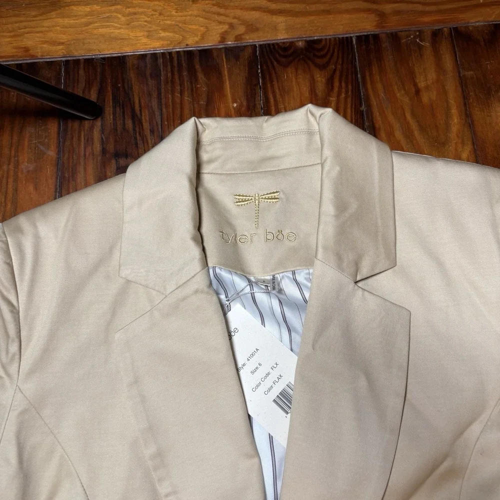 Tyler Boe Taylor Blazer Jacket Tan Flax New Sz 6 A1375